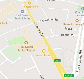 map for Hall Green Junior School