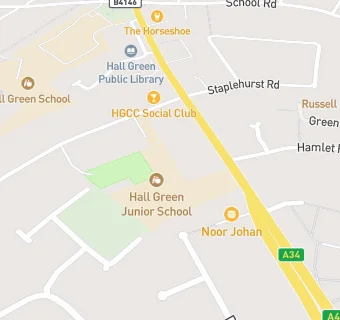 map for Hall Green Infant School