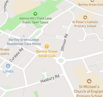 map for Bartley Green Social Club