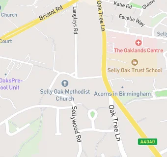 map for Selly Oak Methodist Church