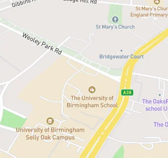 map for University Of Birmingham School