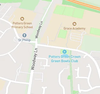 map for Potters Green Community Centre