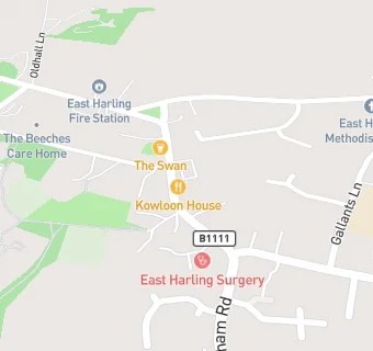 map for East Harling & Kenninghall Medical Practice