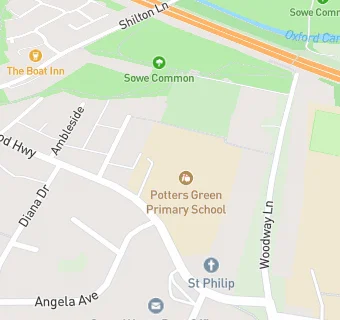 map for Potters Green Primary School