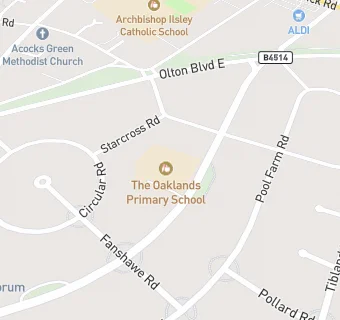 map for The Oaklands Primary School