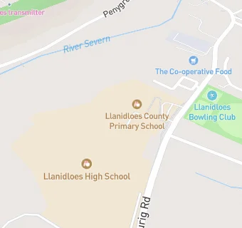 map for Llanidloes Primary & High School