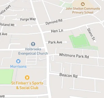 map for Whitmore Park Post Office