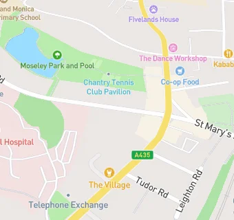 map for Moseley Medical Centre