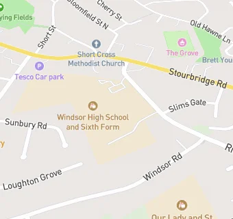 map for Windsor High School and Sixth Form