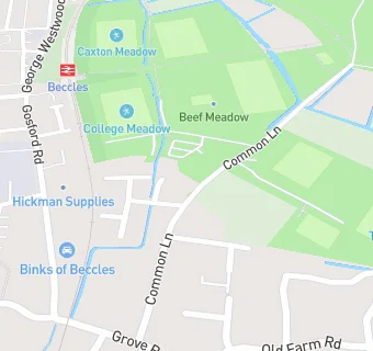 map for Beccles Indoor Bowls Club