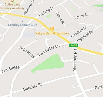 map for Two Gates House Care Home