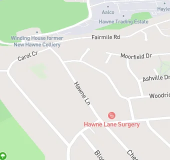 map for Hawne Lane Surgery (Dr Thorns)