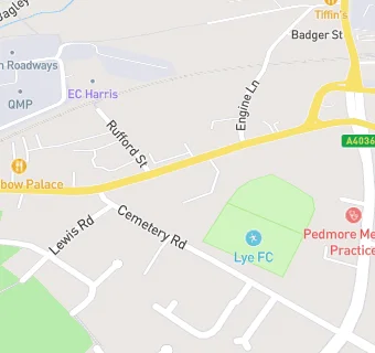 map for Lye Cricket Club