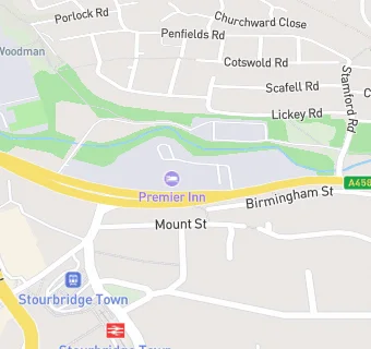 map for Premier Inn Stourbridge Centre