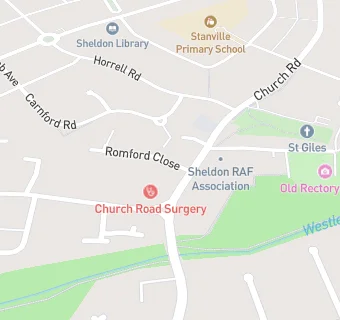 map for Church Road Surgery