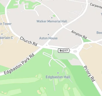 map for Edgbaston Golf Club Ltd