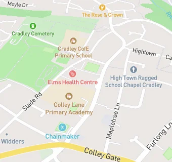 map for Cradley Sports and Social Club