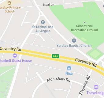 map for Bhandal Dental Practice - South Yardley