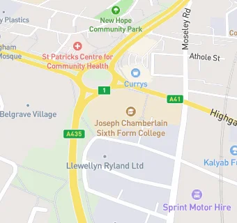 map for Joseph Chamberlain Sixth Form College