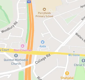 map for Asda (Quinton)