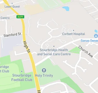 map for Three Villages Medical Practice, John Corbett Drive