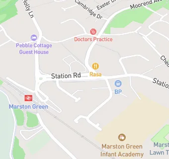 map for Marston Green Dental Practice 