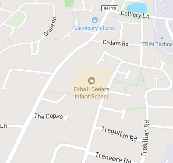 map for Exhall Cedars Infant School