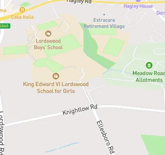 map for Lordswood Girls' School and The Sixth Form Centre, Harborne A Specialist Media Arts College