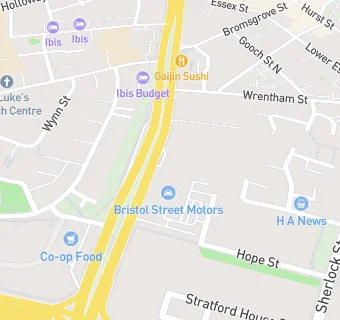 map for Bristol Street Service Station