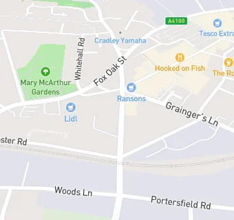 map for Cradley Road Medical Practice