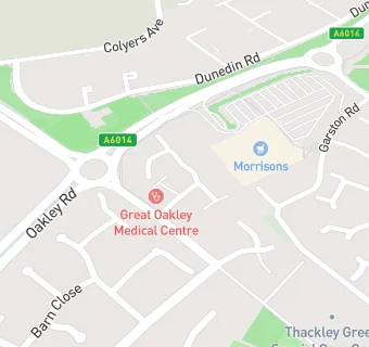 map for Great Oakley Medical Centre