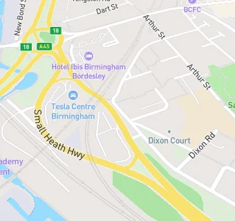 map for Small Heath Service Station