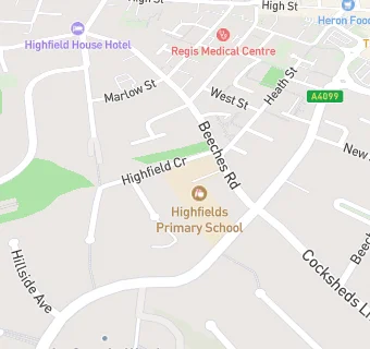 map for Highfields Primary School