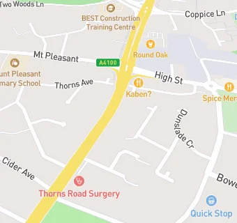 map for Thorns Road Surgery