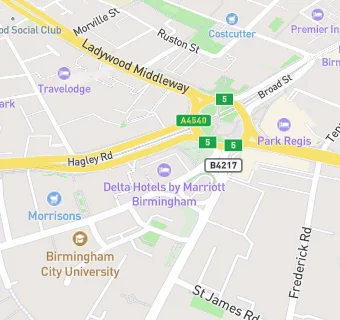 map for Birmingham Marriott Hotel