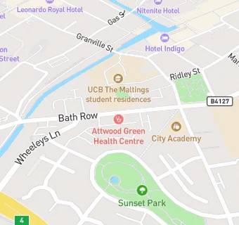 map for Bath Row Medical Practice, Attwood Green Health Centre