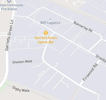 map for Garrets Green Sports Bar