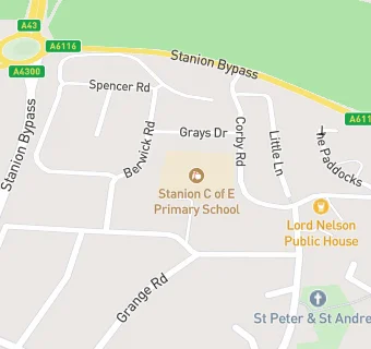 map for Stanion Church of England (Aided) Primary School