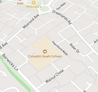 map for Alcott Hall Junior and Infant School