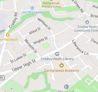 map for Cradley Heath Sports and Social Club