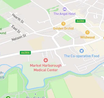 map for Market Harborough Medical Centre