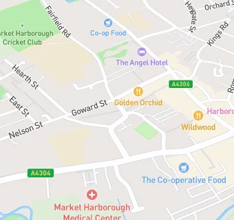 map for Market Harborough Conservative Club Ltd