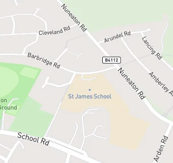 map for St James' CofE Junior School