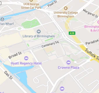 map for The Exchange University of B'ham