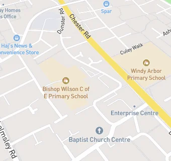 map for Bishop Wilson Church of England Primary School