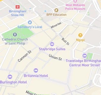 map for Staybridge Suites Birmingham