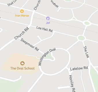 map for The Oval Primary School