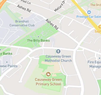 map for Causeway Green Junior School