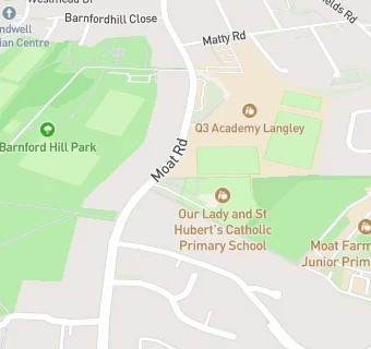 map for Our Lady and St Hubert's Catholic Primary School