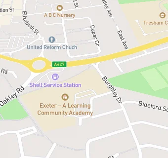 map for Exeter A Learning Community Academy